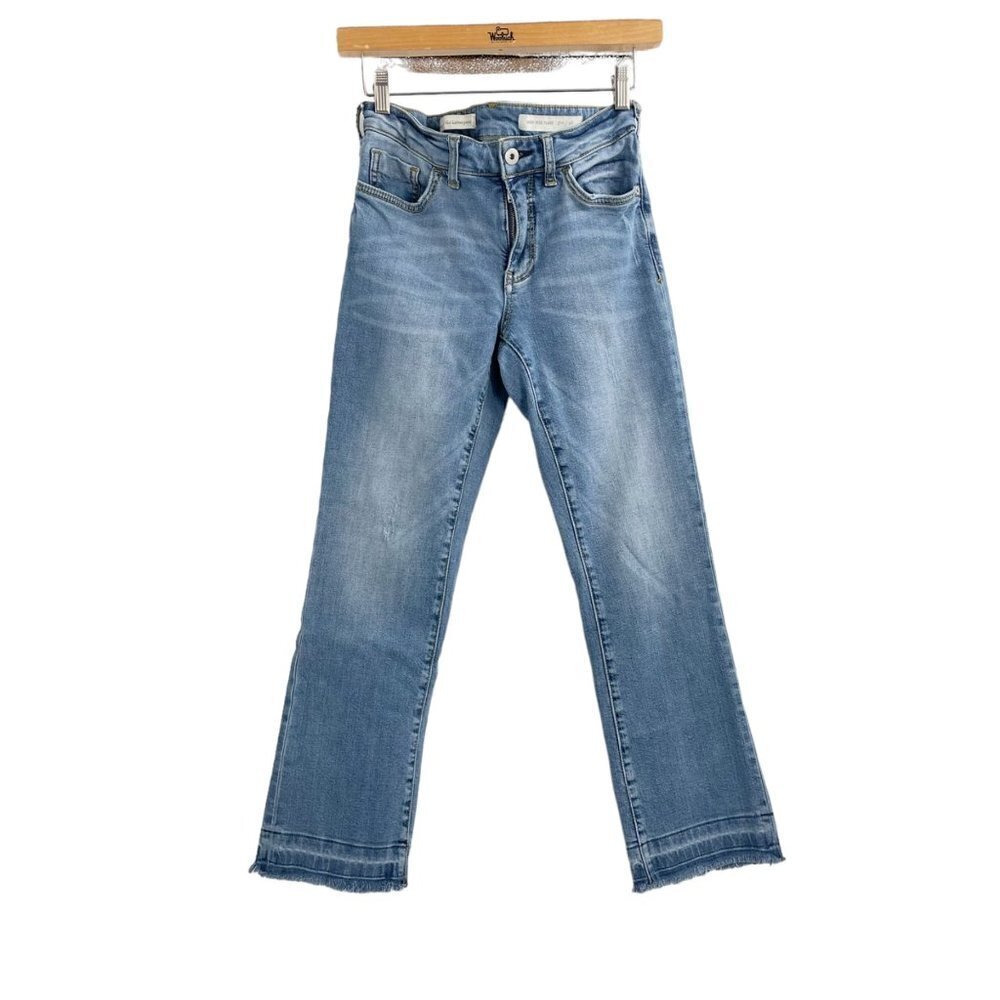 Pilcro & the Letterpress High-Rise Light Wash Flare Jeans Womens 26 Released Hem